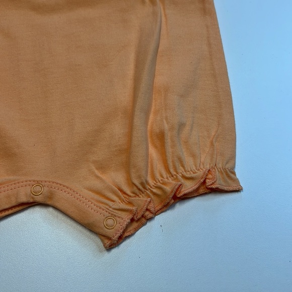 Starting Out Orange Romper w/ White Glitter “Hello World” Decal, NWT! - Picture 4 of 4
